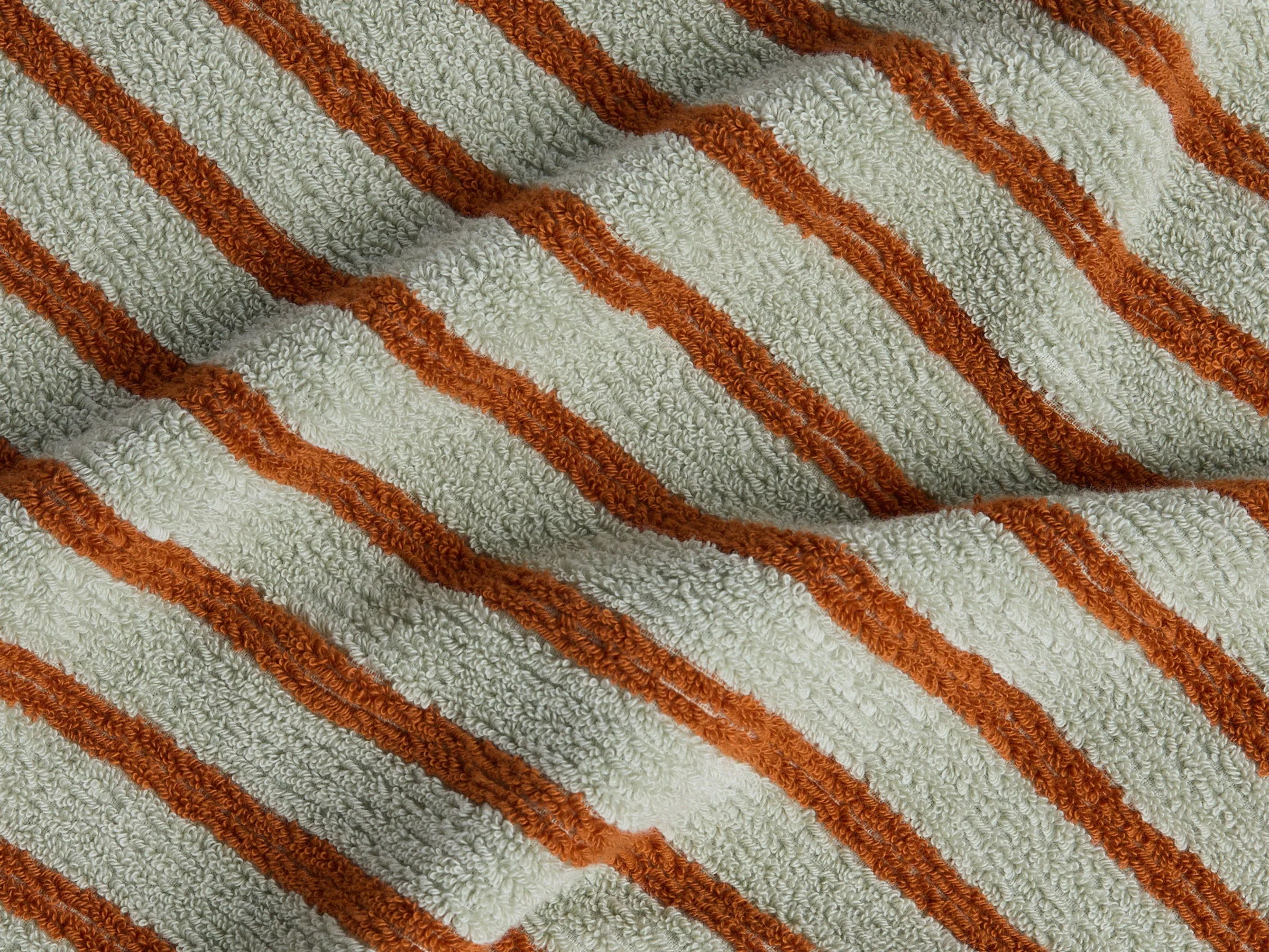 6+6 Organic Resort Stripe Bath Bundle -  Sage with Russet - Image 3