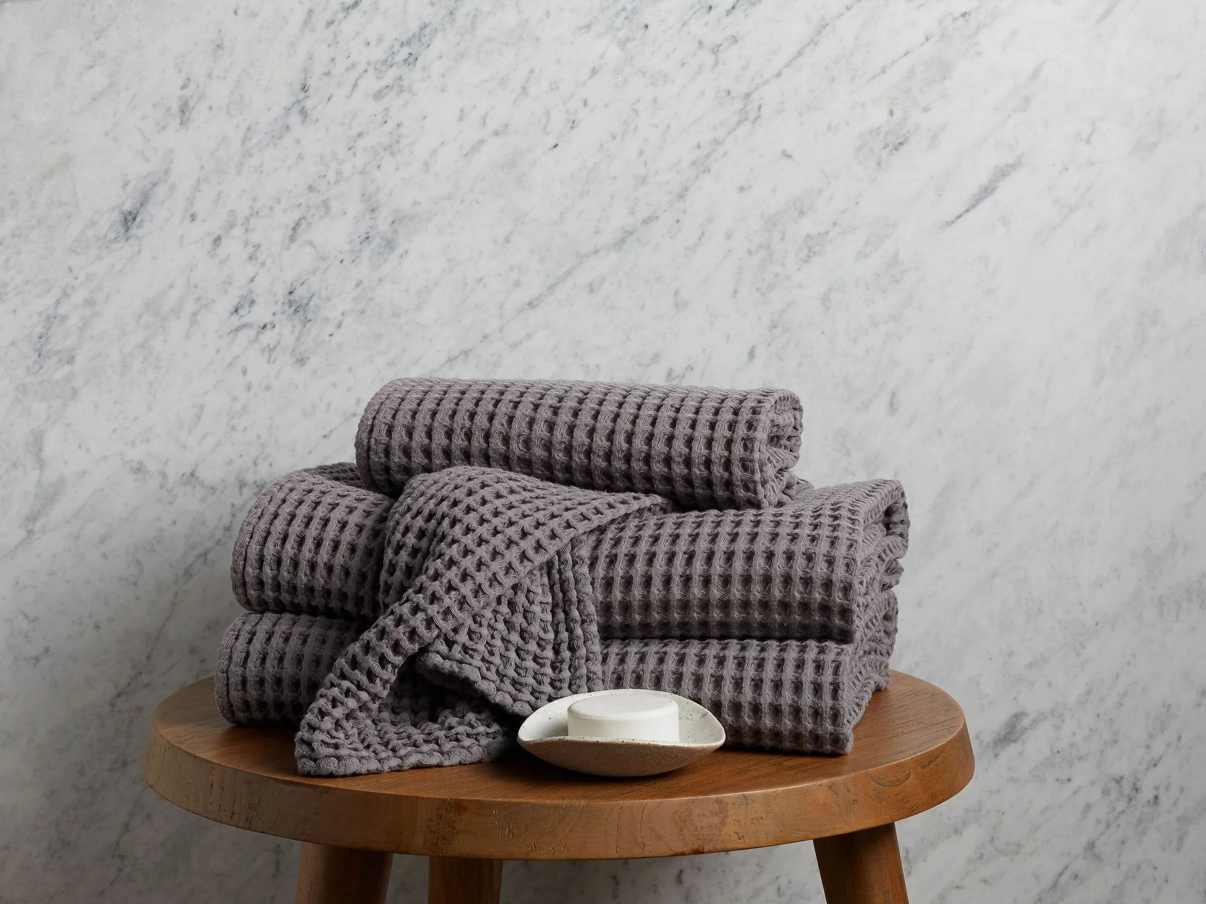 6+6 Waffle Bath Bundle - Charcoal - Image 4