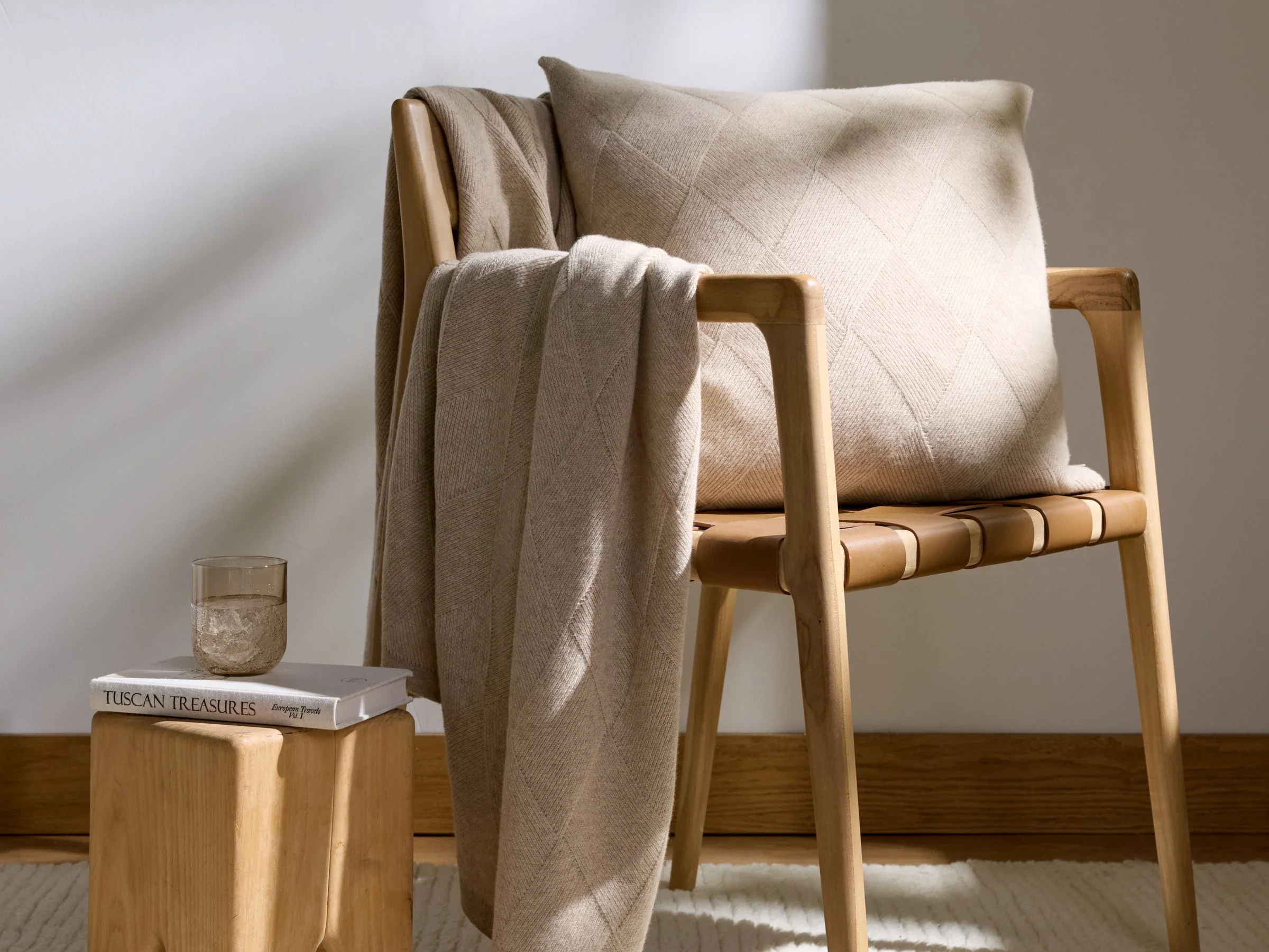 Basketweave Merino Throw - FINAL SALE (Natural) - Image 2