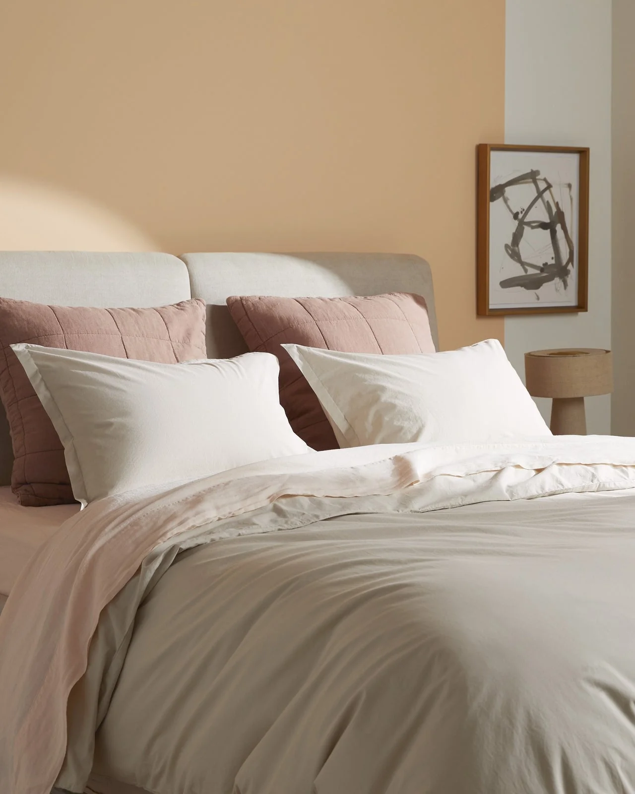 Brushed Cotton Duvet Cover Set - Bone TW/XL - Image 2