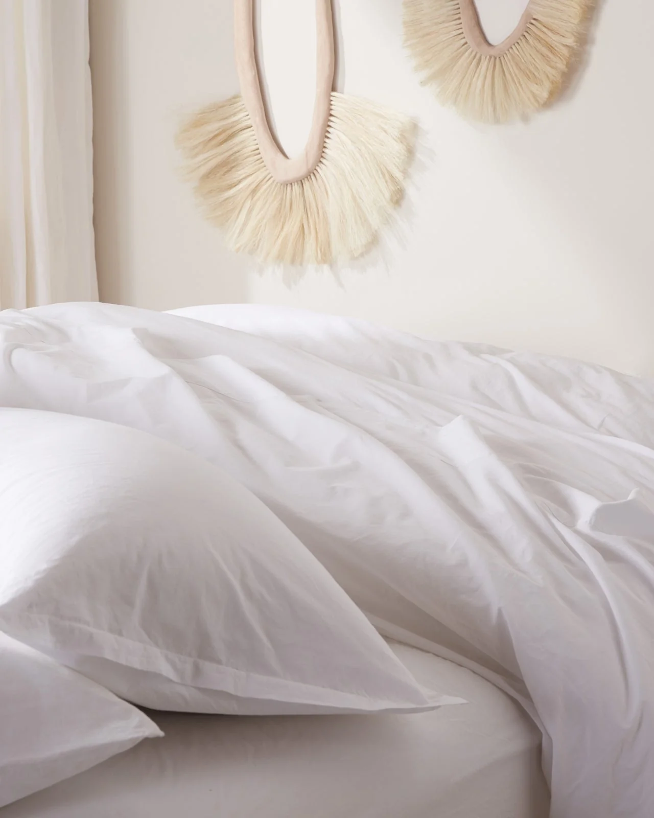 Brushed Cotton Duvet Cover Set - White F/Q - Image 2