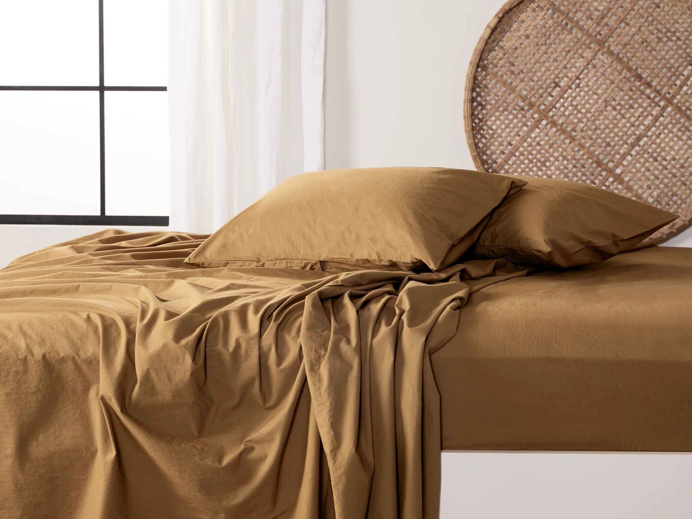 Brushed Cotton Pillowcase Set - FINAL SALE (Ochre) - Image 5