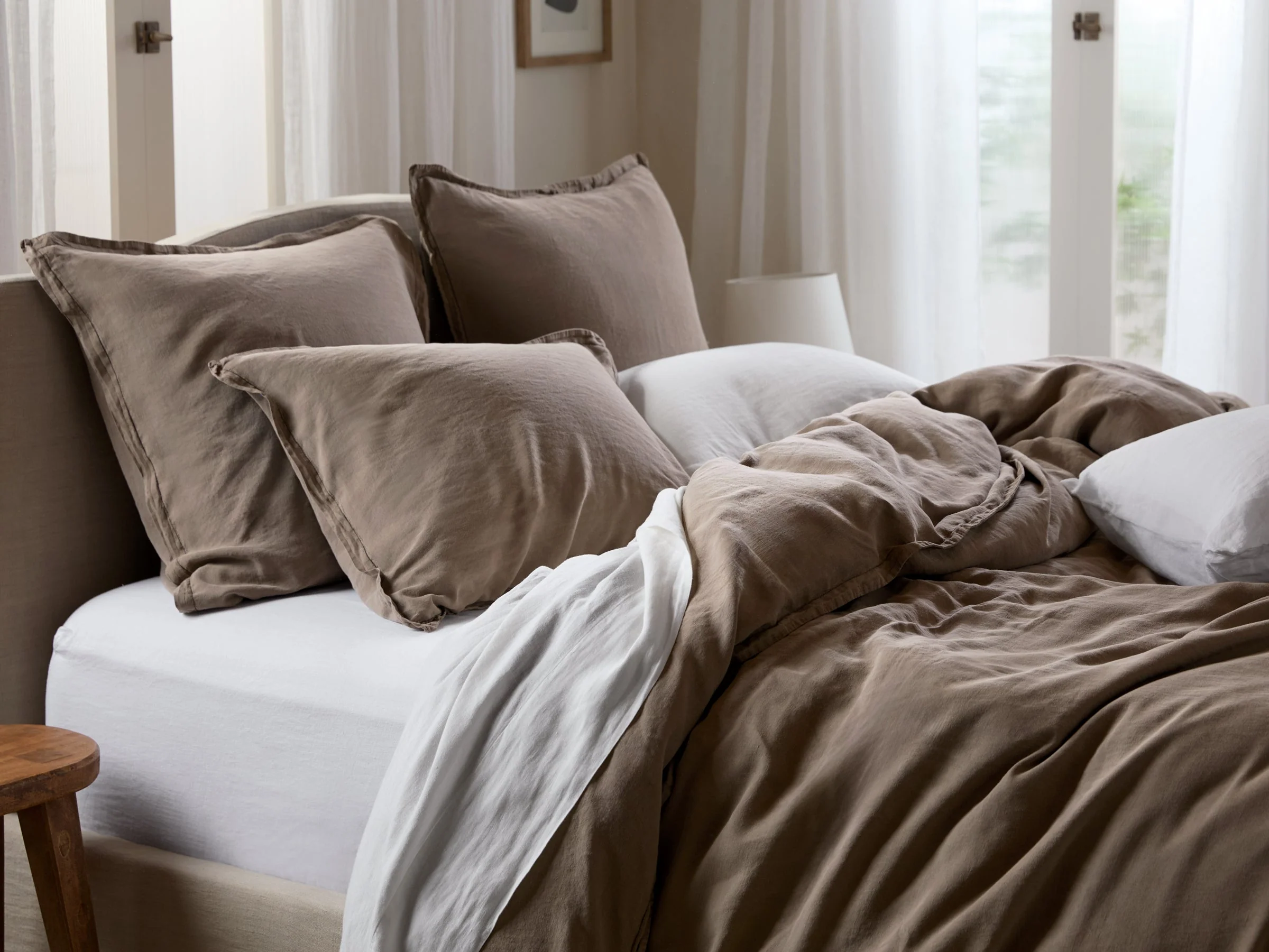 Linen Tencel Duvet Cover (Warm Grey) - Image 2