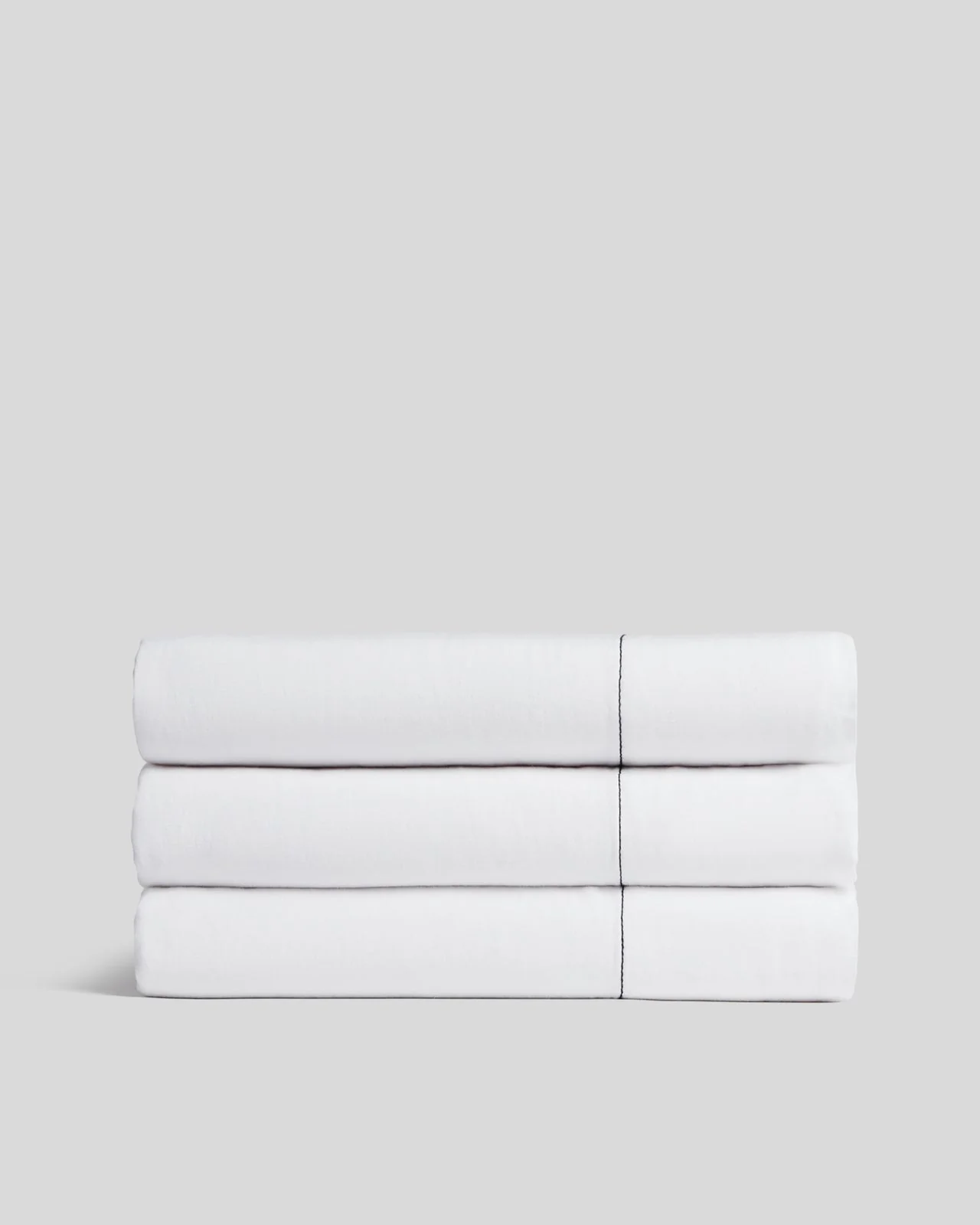 Linen Tencel Top Sheet - FINAL SALE (White with Black)