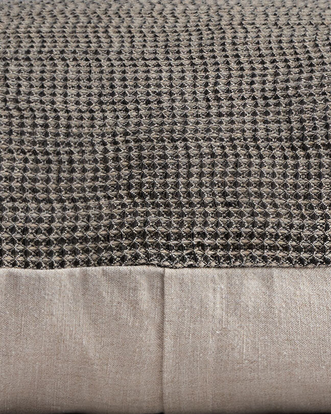 Honeycomb Sham Set - FINAL SALE (Soft Black and Natural) - Image 3