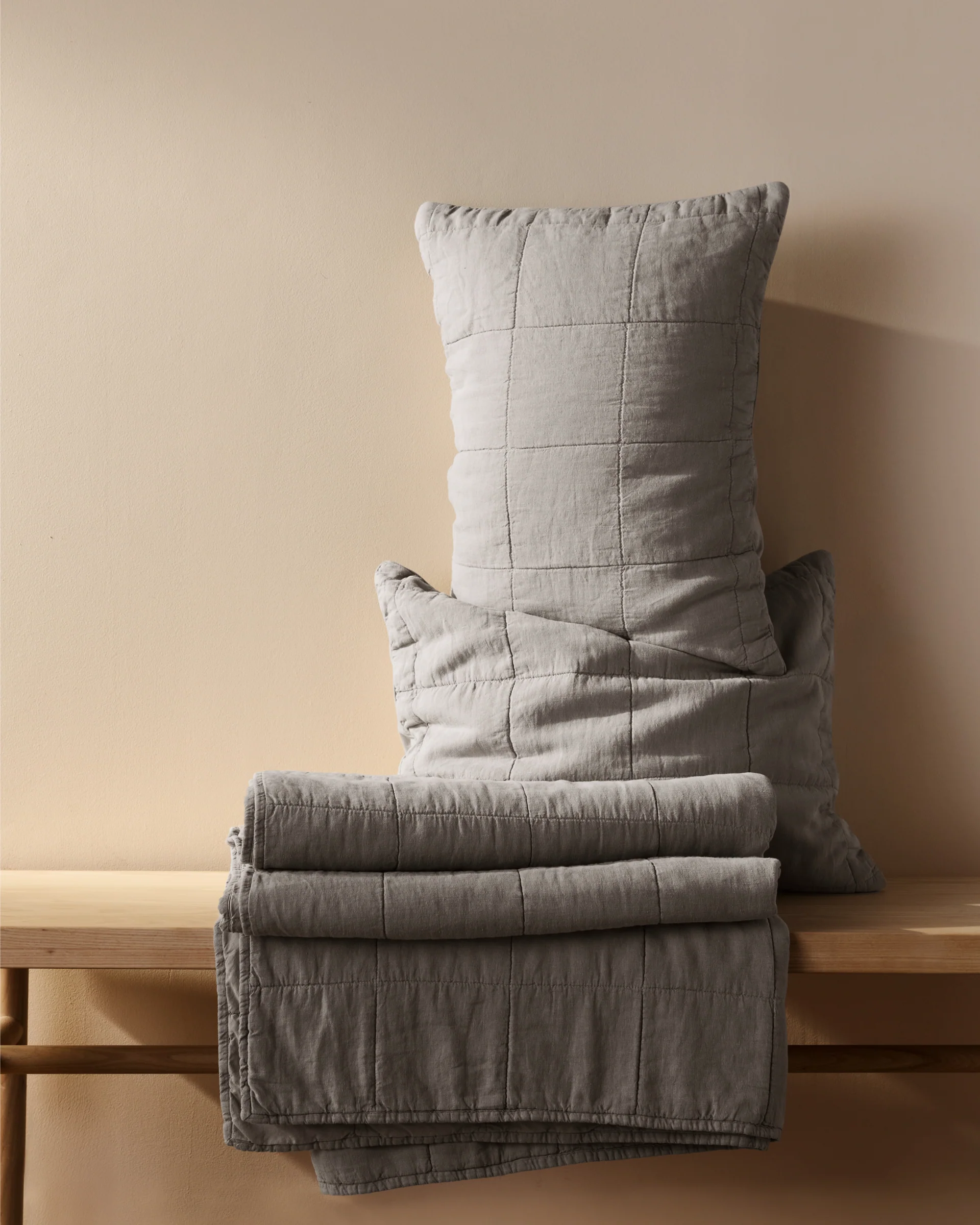 Linen Box Quilted Euro Sham (Pebble) - Image 5