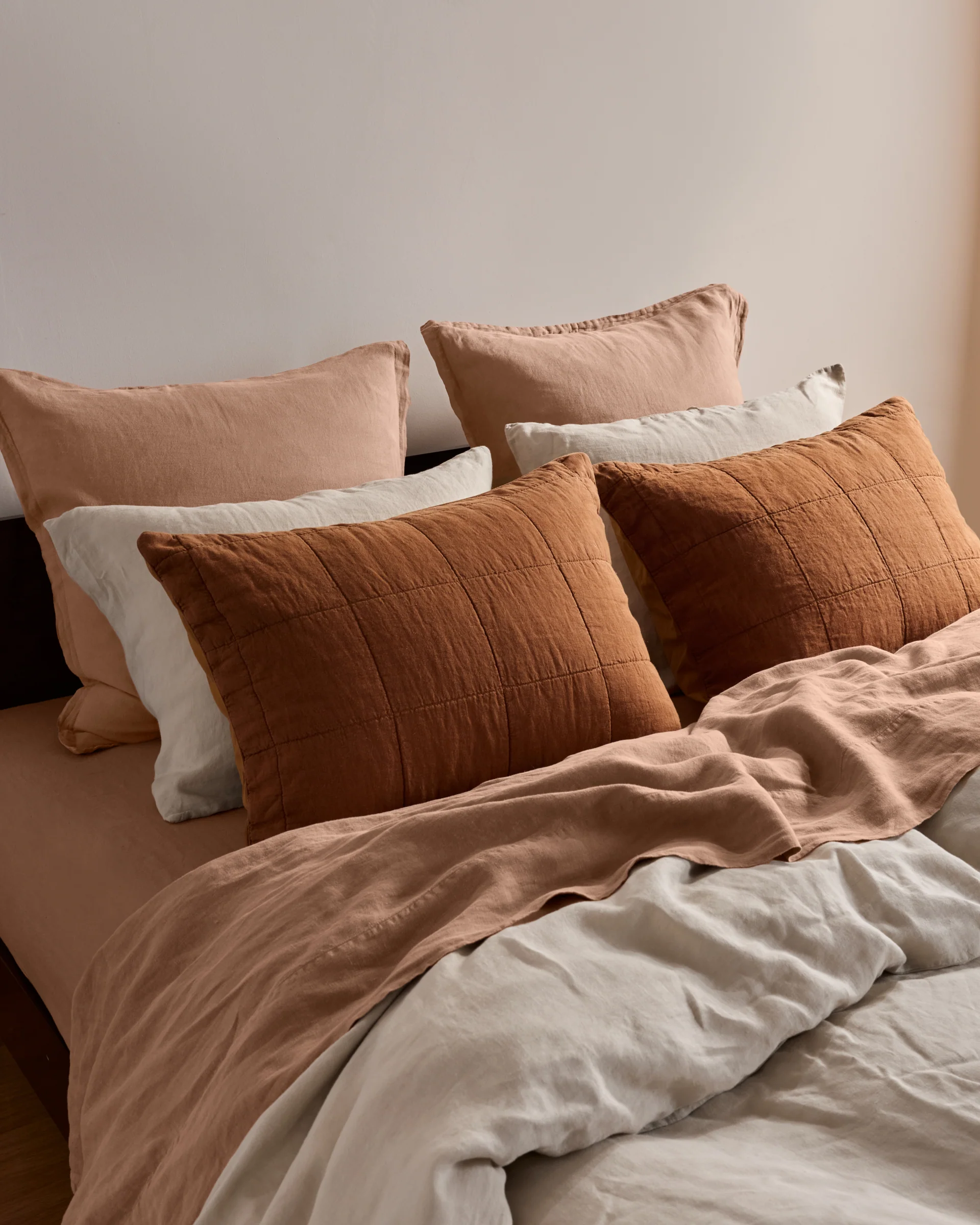 Linen Box Quilted Sham Set (Tobacco) - Image 2