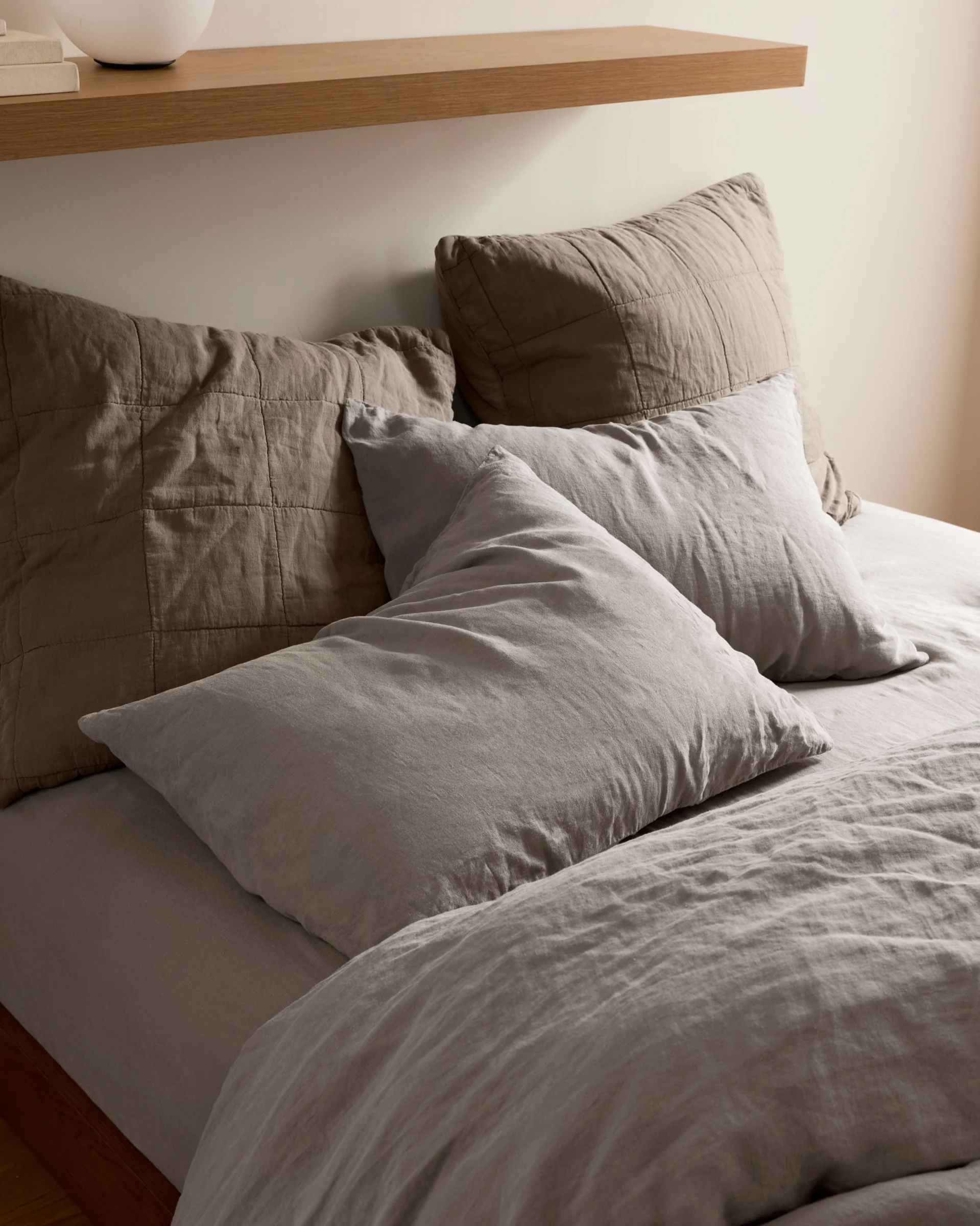 Linen Box Quilted Euro Sham (Warm Grey) - Image 2