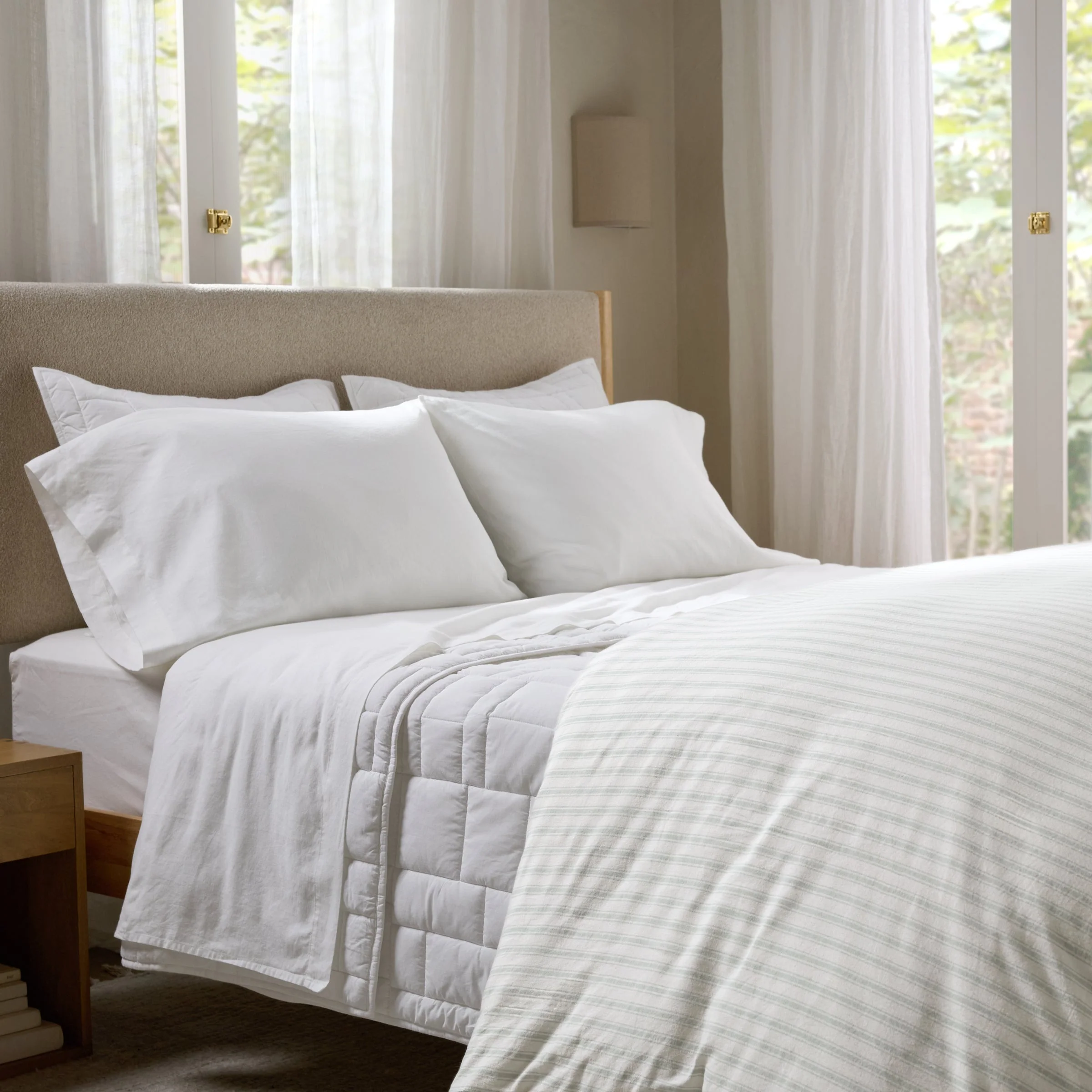 Linen Sheet Set - White K/CK - Image 5