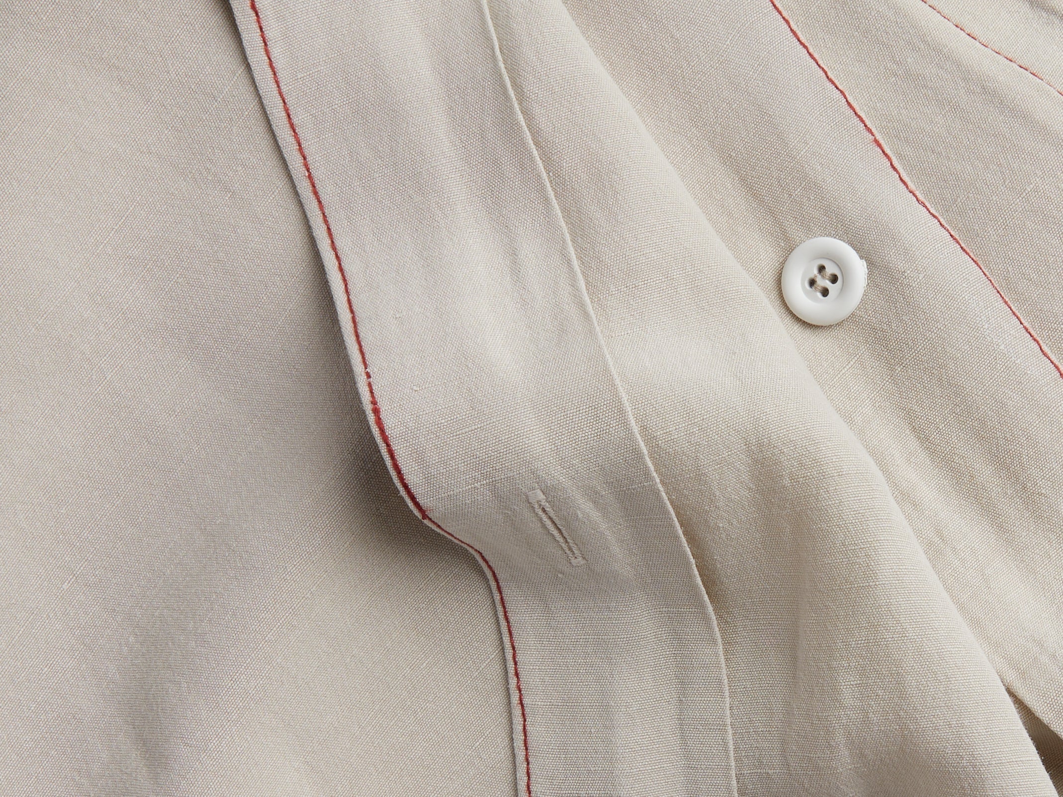 Linen Tencel Duvet Cover Set - Bone with Canyon K/CK - Image 3