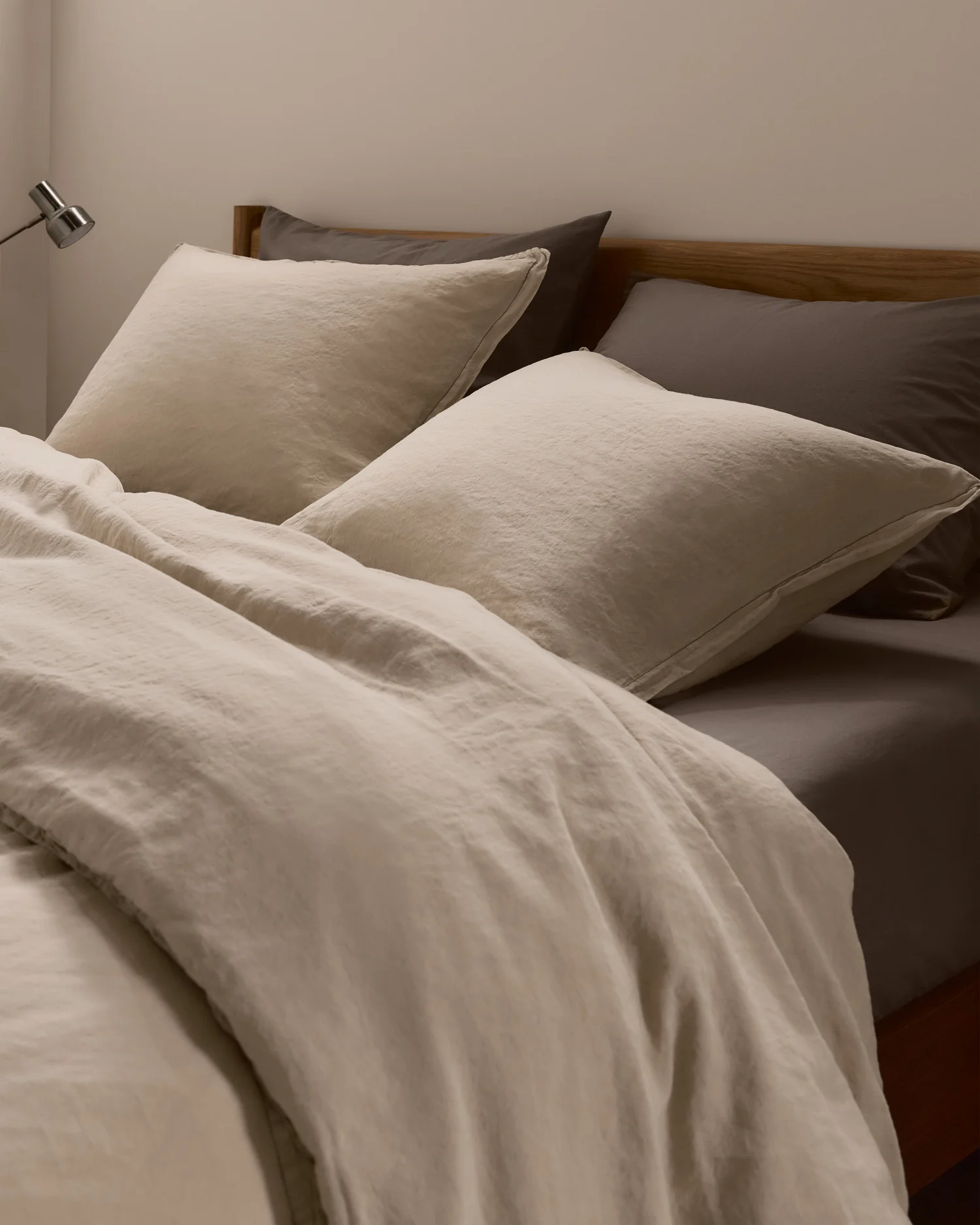 Linen Tencel Duvet Cover Set - Bone F/Q - Image 5