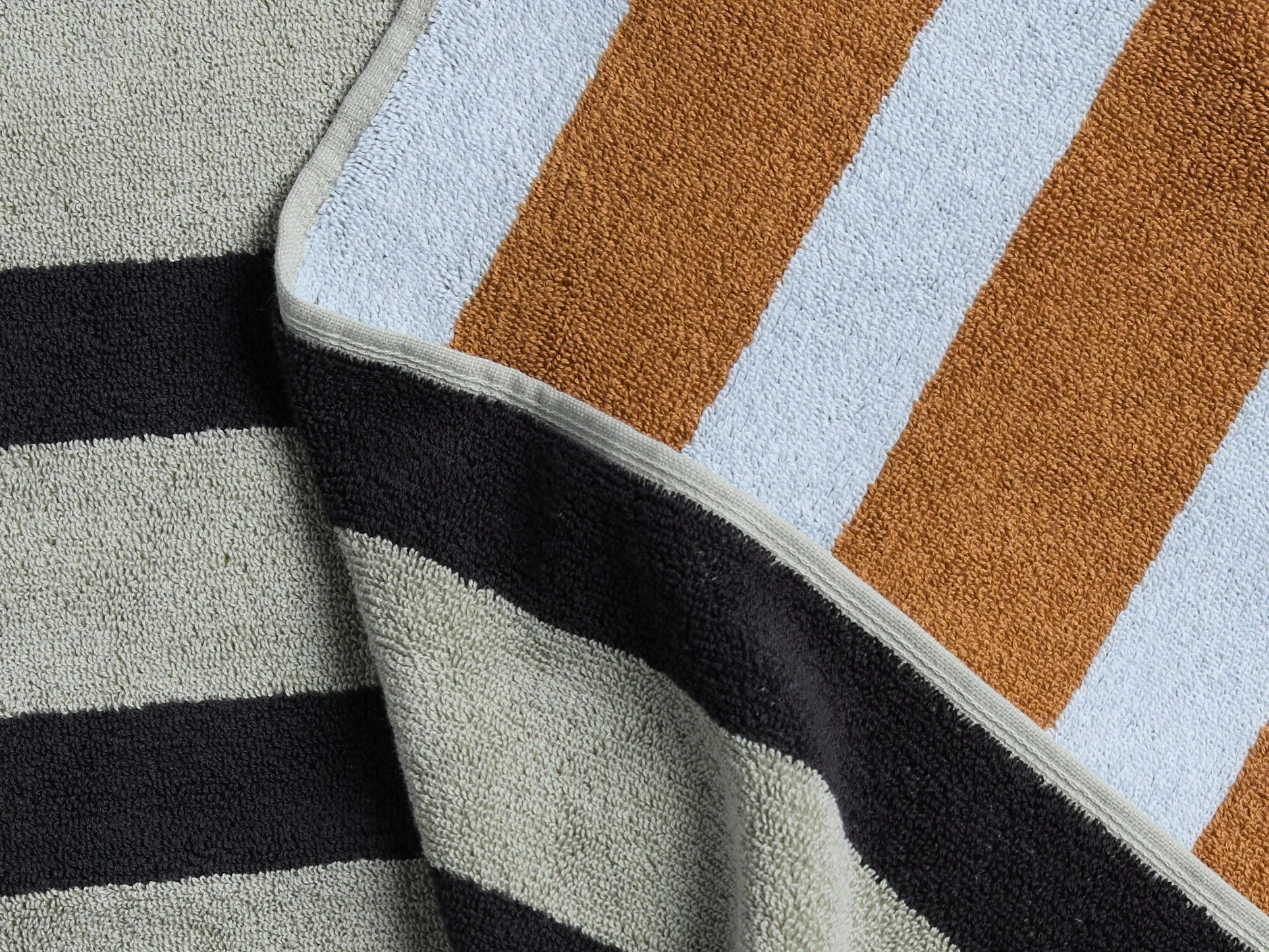 Organic Cabana Beach Towel - Sage and Honey - Image 2