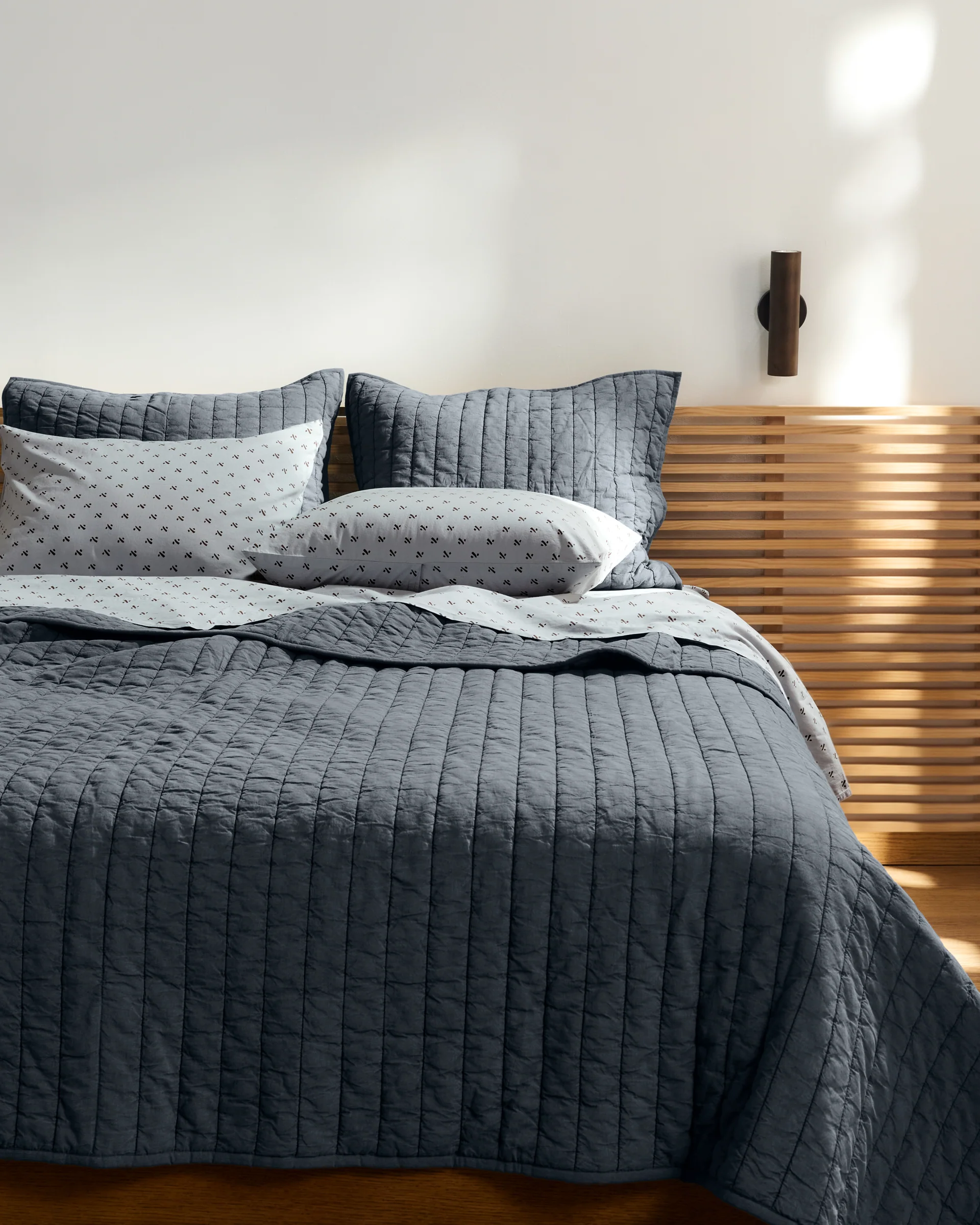 Overdyed Vintage Print Fitted Sheet (Sky) - Image 5