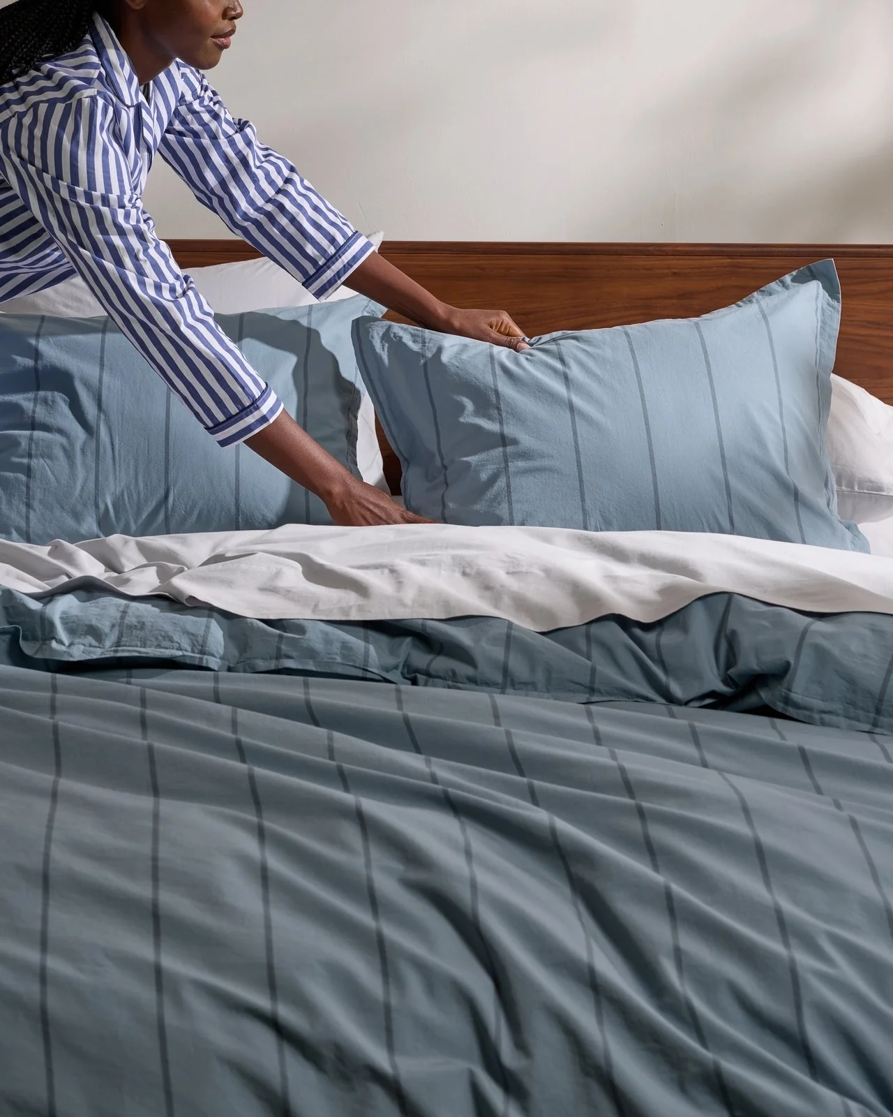 Percale Duvet Cover (Dusk Stripe) - Image 2