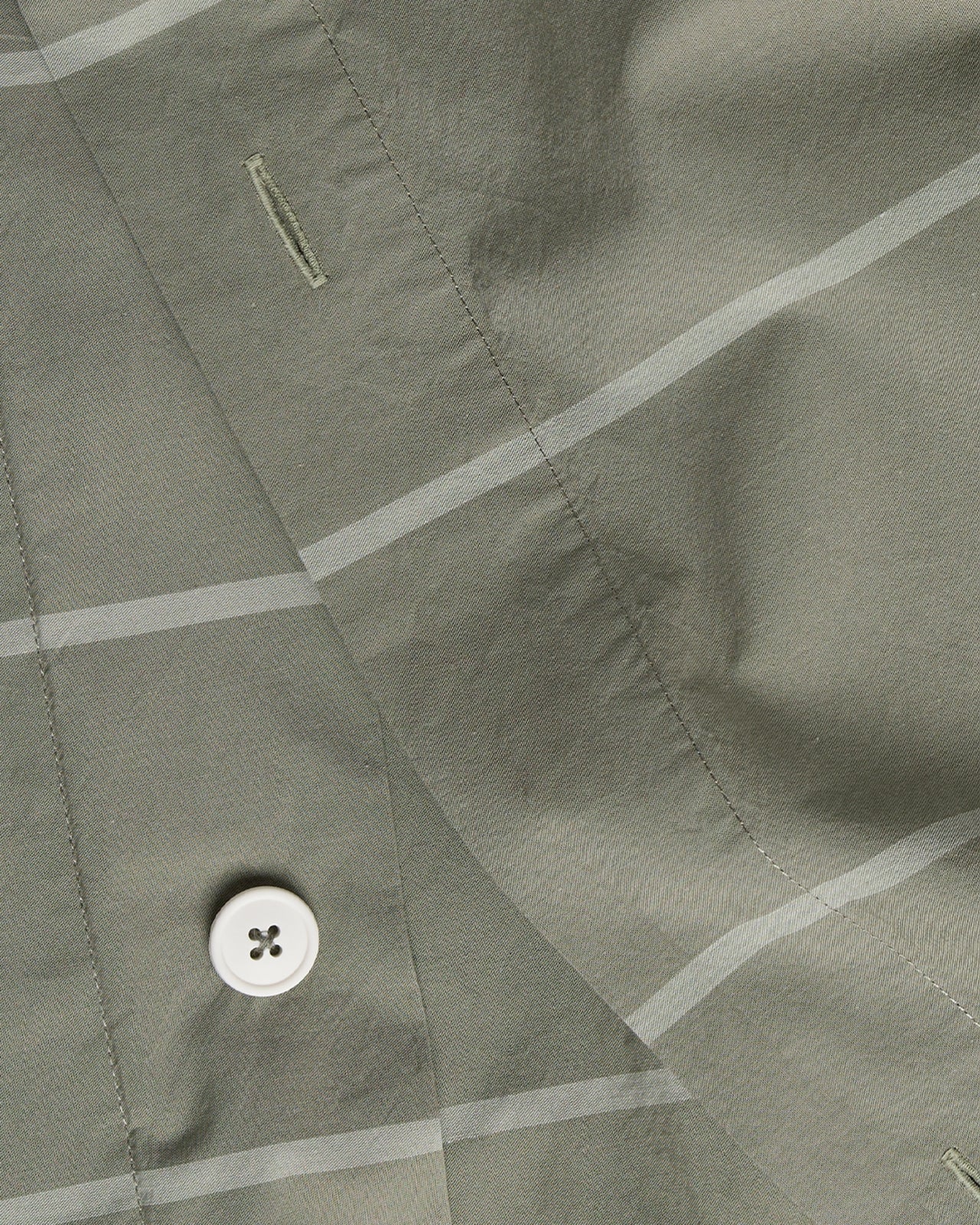 Percale Duvet Cover Set - Moss Stripe F/Q - Image 3