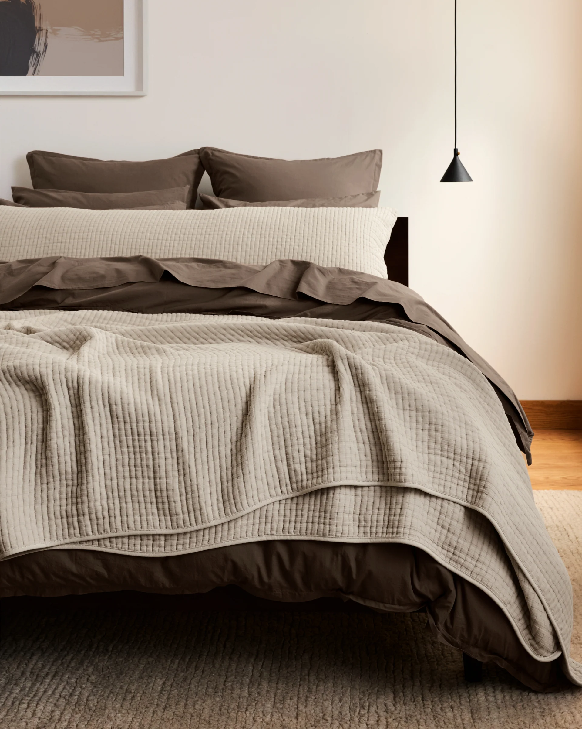 Percale Duvet Cover Set - Warm Grey F/Q - Image 4