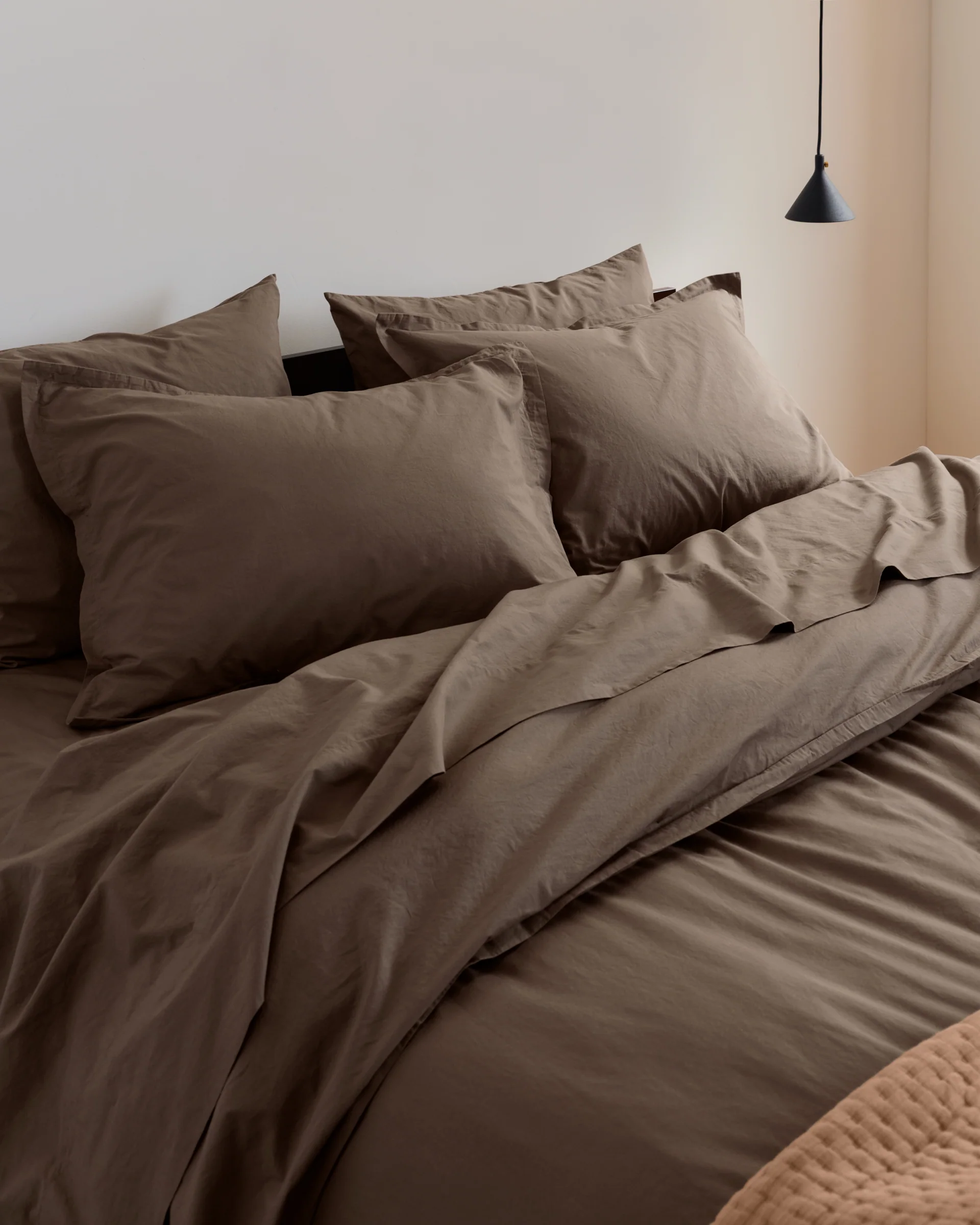 Percale Duvet Cover Set - Warm Grey TW/XL - Image 2