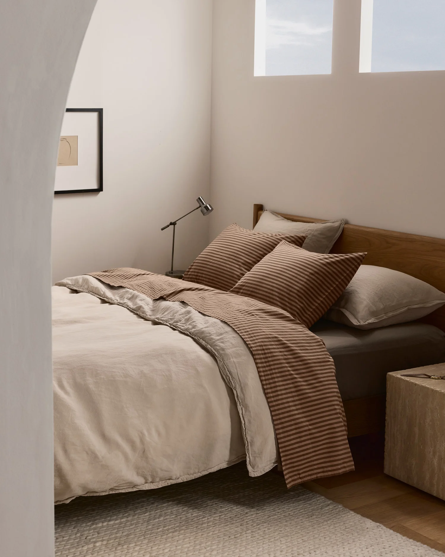 Percale Pillowcase Set (Adobe Stripe) - Image 2