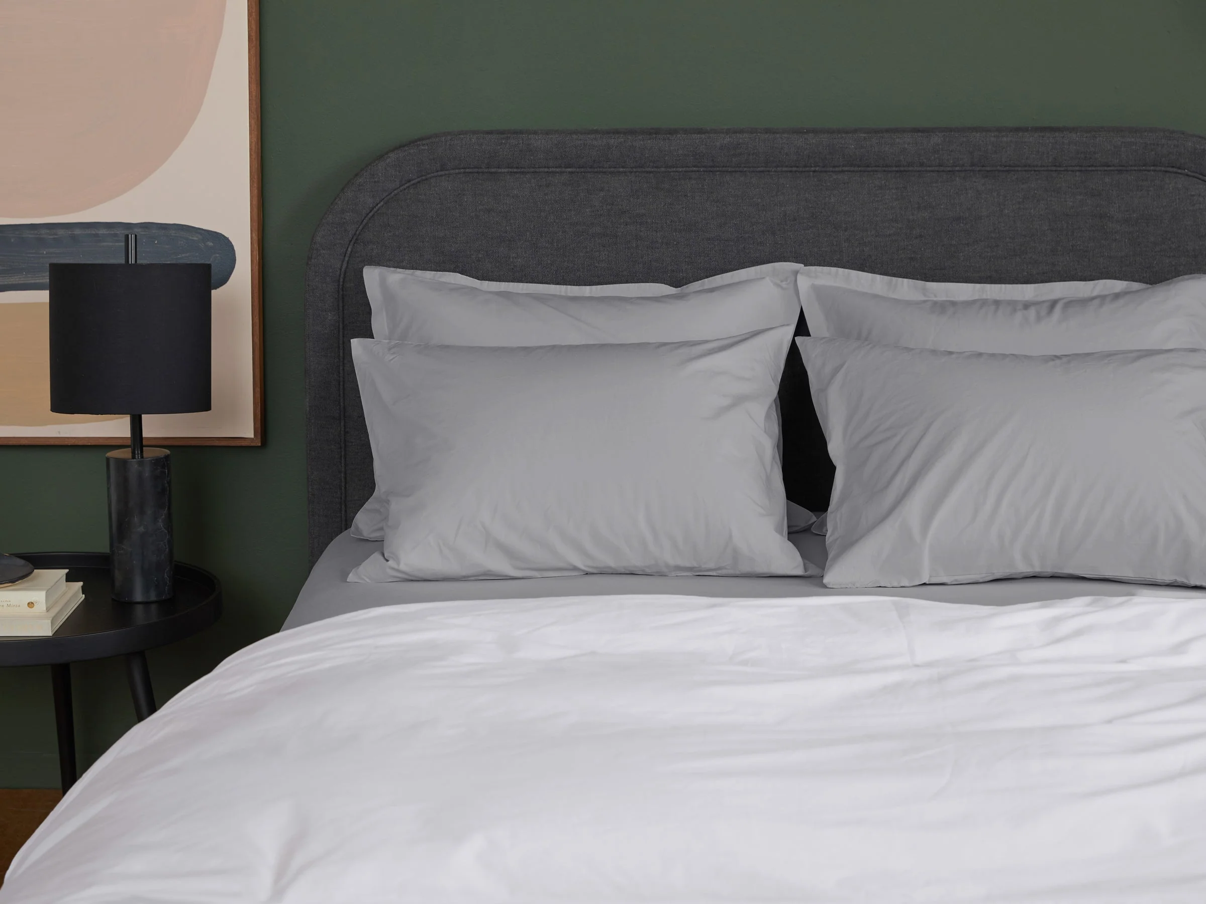 Percale Sheet Set - Light Grey K/CK - Image 2