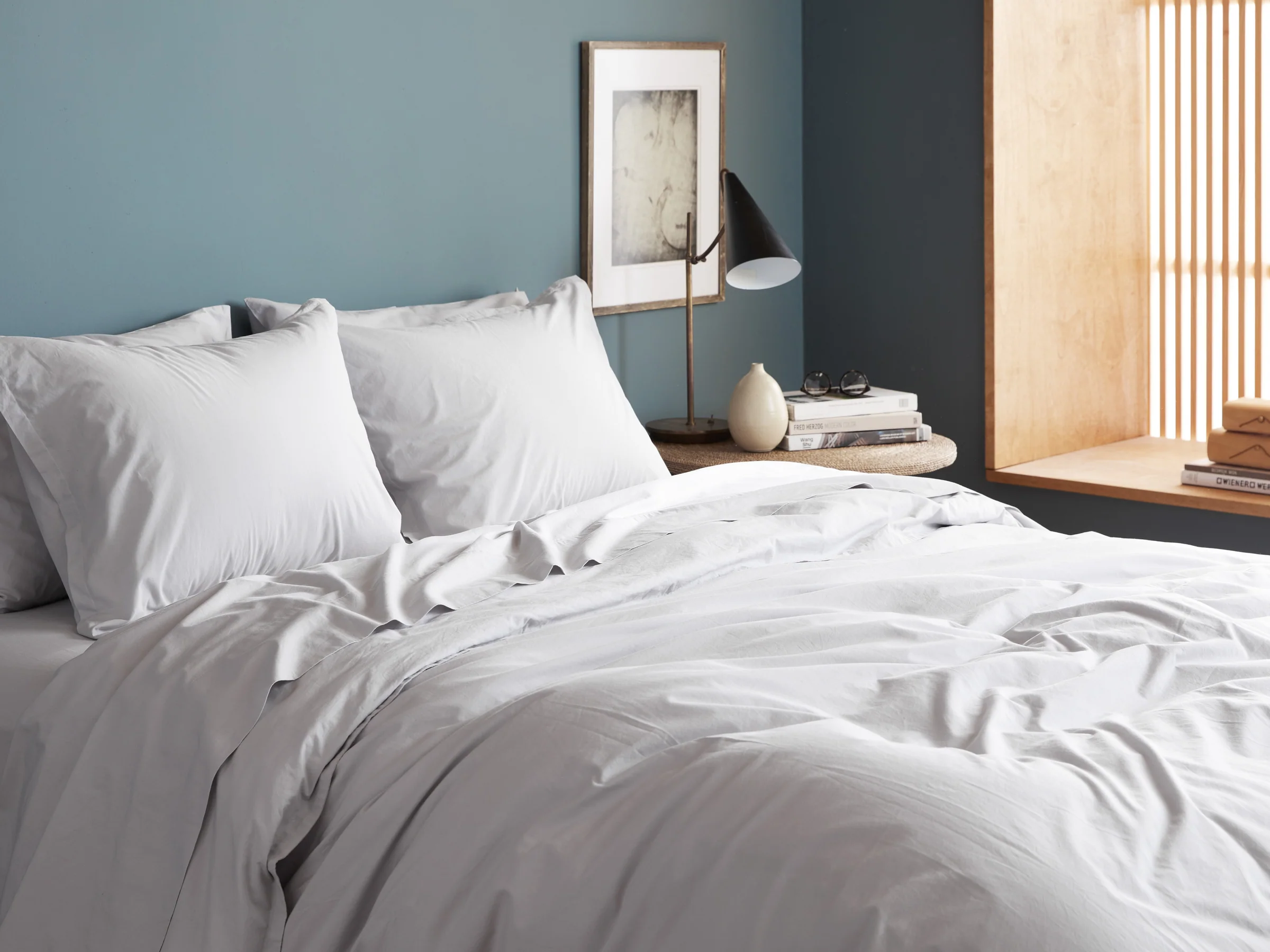 Percale Sheet Set - Light Grey K/CK - Image 4