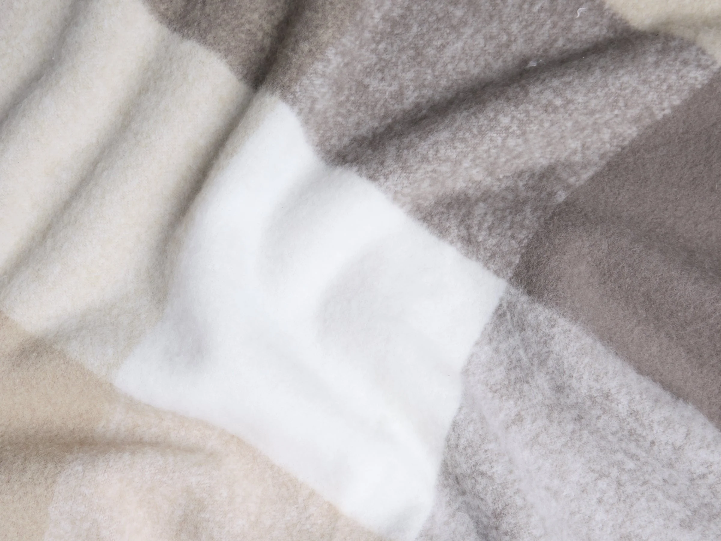 Plaid Wool Alpaca Throw (Natural Plaid) - Image 3