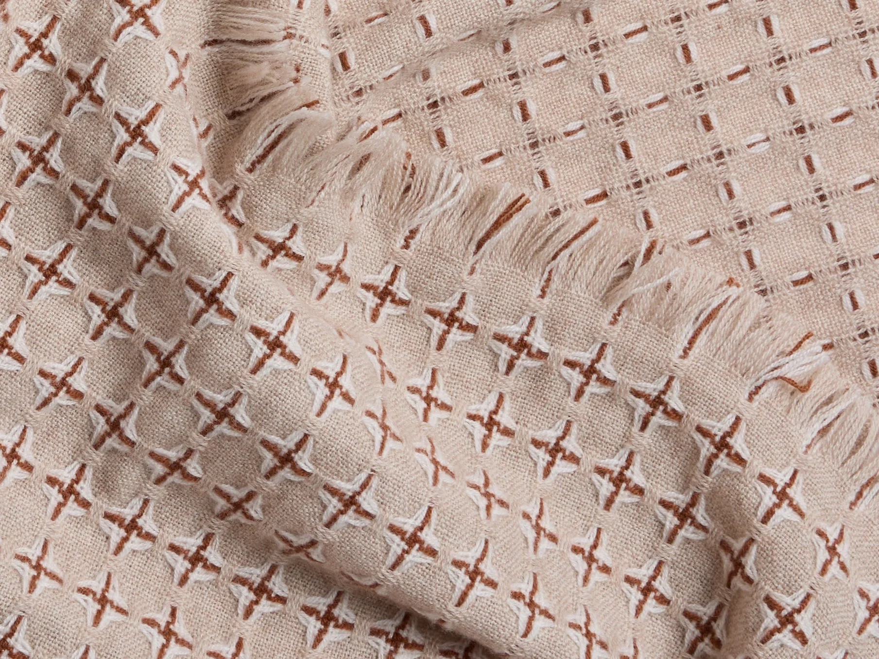 Stargaze Wool Throw - FINAL SALE (Natural and Tobacco) - Image 3