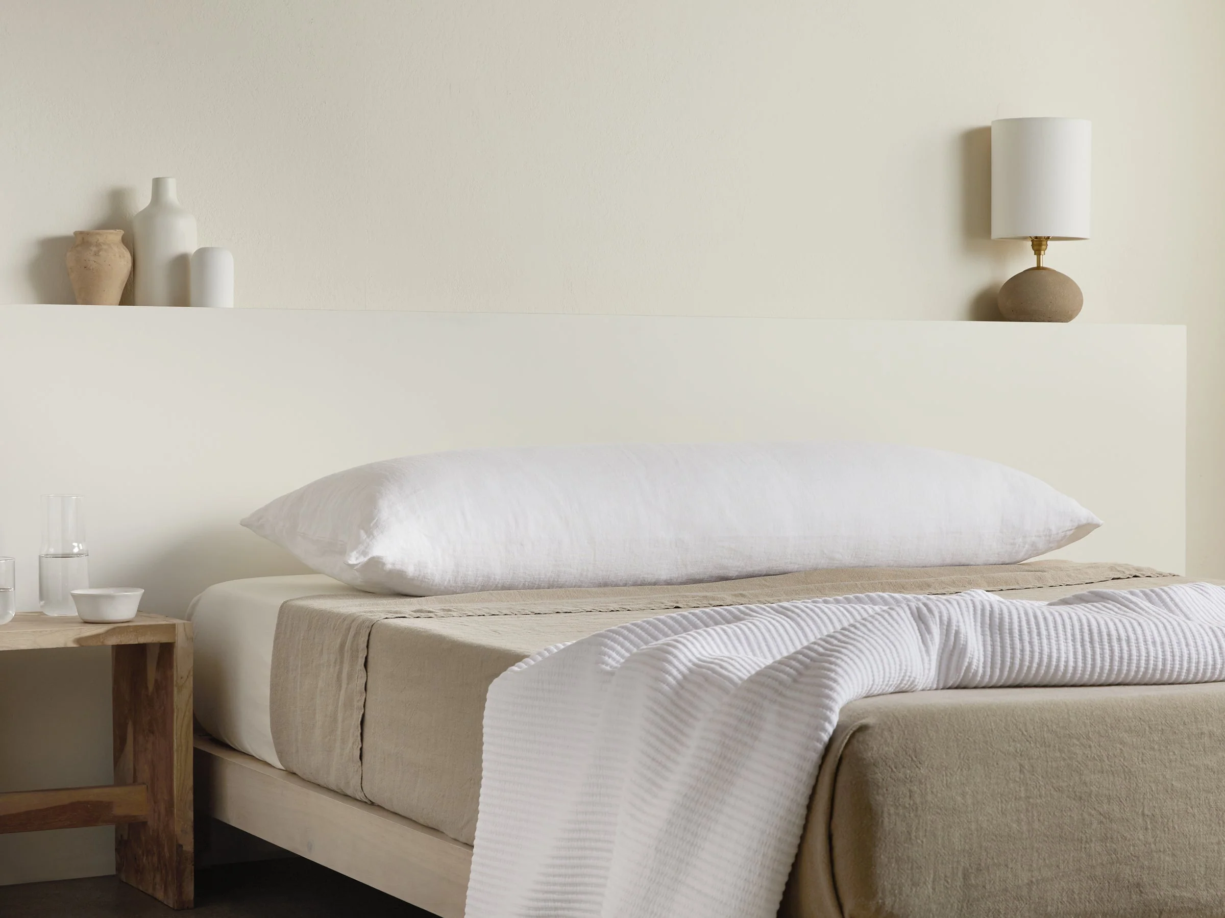Vintage Linen Body Pillow Cover (Antique White) - Image 4
